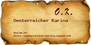 Oesterreicher Karina névjegykártya